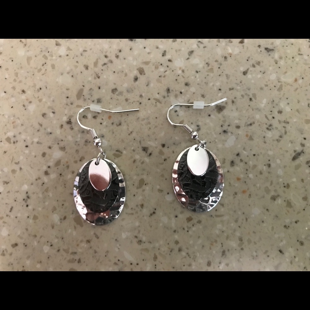 Black and Silver Earrings